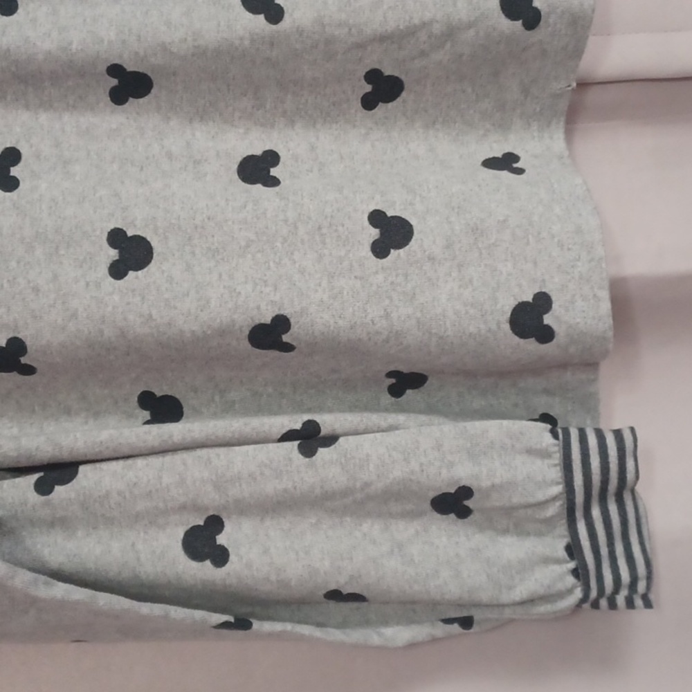 Disney Soft Knit Gray Long Sleeve Top, Mickey Mouse Pattern - Picture 8 of 15